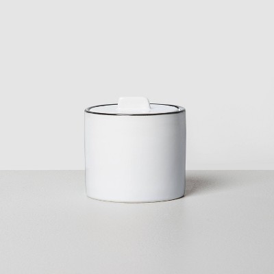 Small Stoneware Bath Canister White/Black - Hearth & Hand™ with Magnolia