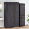 Twin Size Murphy Bed with Wardrobe and Drawers - 4 of 4