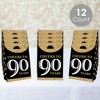 Big Dot of Happiness Adult 90th Birthday - Gold - Birthday Gift Favor Bags - Party Goodie Boxes - Set of 12 - 2 of 4