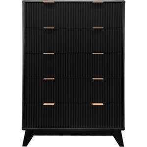 Jojoka Fluted 5 Drawers Dresser, 48-Inch Tall Modern Chest of Drawers with Anti-Tipping Device - 1 of 4