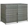VidaXL Double Wheelie Bin Shed Poly Rattan Anthracite 58.3"x30.3"x43.7" - 3 of 4