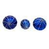 Kurt Adler 80MM Glass Shiny Blue Gemmed Onion, Finial and Ball 3-Piece Ornament Set - 4 of 4