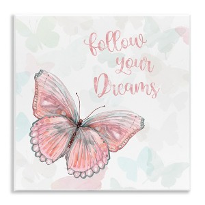 Stupell Industries Follow Your Dreams Pink Butterfly, 12" x 12" - 1 of 4