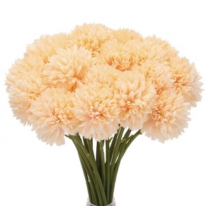 Unique Bargains Chrysanthemum Silk Head Faux Artificial Flower for Wedding Decoration 9.8'' Long 20 Pcs - 1 of 3