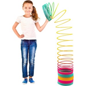 Giant 6" Rainbow Slinkie Toy – Big Plastic Coil Spring for Kids, Fun Party Favor, Birthday Gift for Boys & Girls, Jumbo Slinkie by Srenta. - 1 of 4
