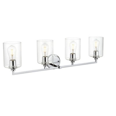 Elegant Lighting Mayson 4 light Chrome and Clear Bath Sconce
