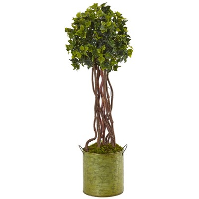 2.5ft English Ivy Artificial Tree In Metal Planter - Nearly Natural