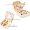 HTUTWOO Travel jewelry case Travel jewelry box Travel Jewelry Organizer Small Jewelry Organizer Box for Girls Women with Mirror - 3 of 4