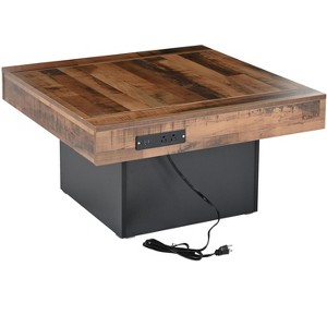 NicBex 31.4 Inch Square Coffee Table with with LED Lights,2 USB Ports and Outlets  for Living Room,Bedroom - 1 of 4