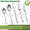Aoibox Forged 40-Piece Stainless Steel Matte Satin Finish Flatware Set for 8, Modern Cutlery Set for Home & Restaurant, Dishwasher Safe - 3 of 4