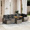 vidaXL Patio Sofa Set with Cushions Outdoor Furniture 8 Piece Poly Rattan - Gray and Dark Gray 3x Middle + 3x Corner + Footrest + Table - 2 of 4