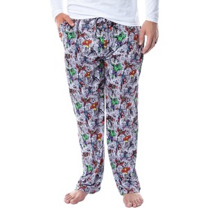 Marvel Mens' The Avengers Vintage Superhero Comic Sleep Pajama Pants Multicolored - 1 of 4
