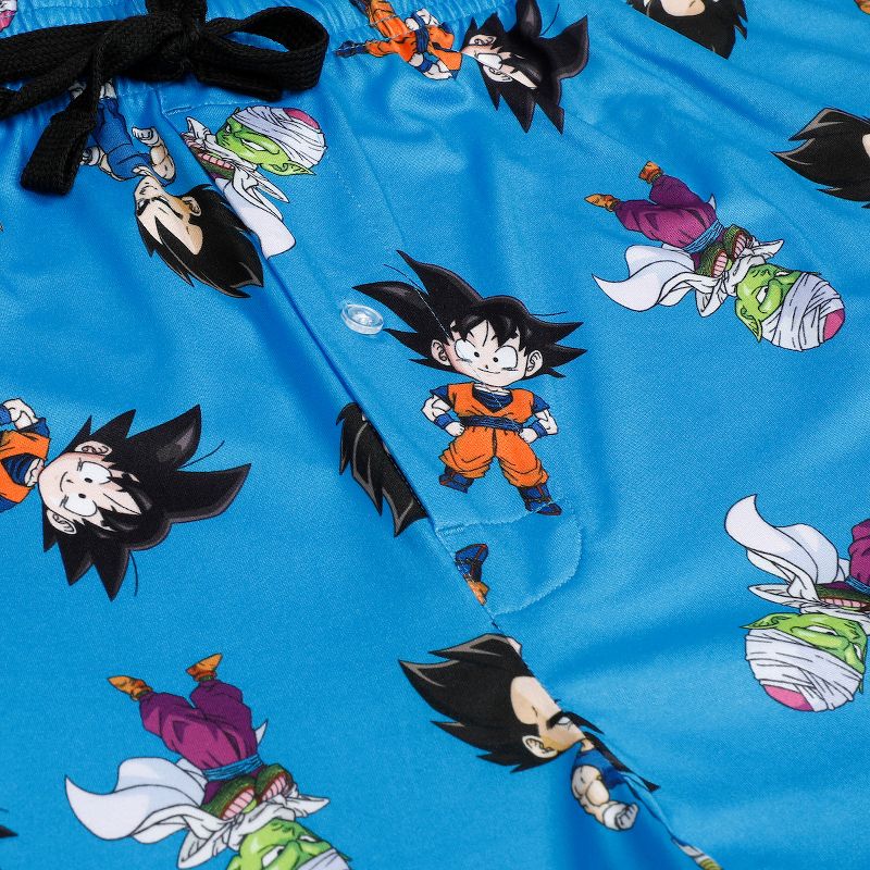 Dragon Ball Z Super Saiyan Heroes AOP Men’s Light Blue Sleep Pajama Pants, 2 of 3