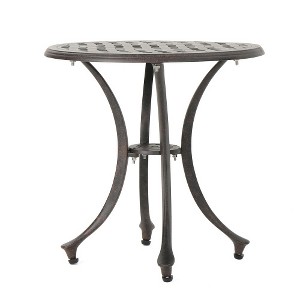ACEPANO 19.25 in. W Contemporary Checkered Design Side Table with Cast Aluminium Frame-Grey - 1 of 4