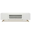 ON-TREND Sleek Design TV Stand with Fluted Glass, Contemporary Entertainment Center for TVs Up to 70", Faux Marble Top TV Console Table - 4 of 4