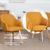 Bekrvio Swivel Dining Chairs with Arm Set of 2 - Modern Linen Upholstered Accent Desk Chairs with Solid Wood Legs for Kitchen,Living Room - 3 of 4