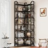Corner Bookshelf 72"/86" l Shaped Bookcase, Corner Bookshelves Industrial Bookcase 5/7 Tier l-Shape Bookshelf, Large Bookcases with Beaded Design - 3 of 4