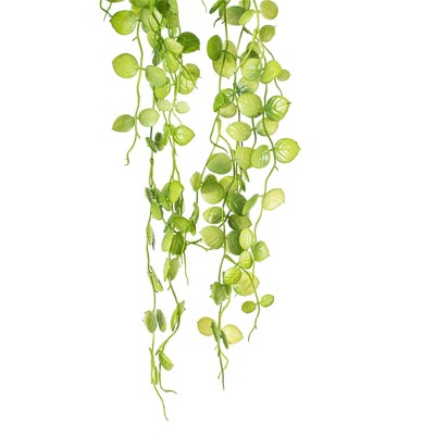 29" Green Artificial Mini Leaf Ivy in Hanging Pot