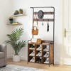 MaseiKar 3-in-1 Coat Rack and Shoe Storage Bench for Entryway, Hall Tree with Hooks and Hanging Rod, Rustic Shoe Rack Organizer - 2 of 4