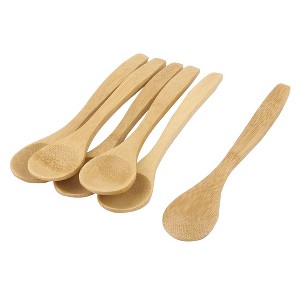 Unique Bargains Household Kitchen Porridge Soup Sugar Salt Wooden Spoon 6pcs - 1 of 4