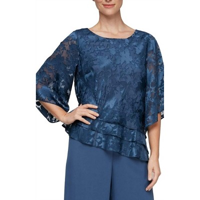 Women's Asymmetric Triple Tier Hem Top - Alex Evenings