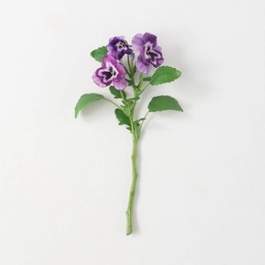 Sullivans Artificial Violet Vibrant Pansy Stem 14.5"H Purple - 1 of 2