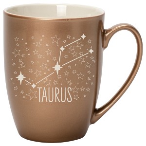 100 North Zodiac 10 Ounce Bronze Metallic Finish, Comfortably Fits Your Hands, New Bone China Coffee Tea Cup Mug, Taurus - 1 of 1