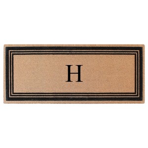 A1HC Natural Coir and PVC Backing Classic Border Flock Monogrammed Door Mat, Anti-Shed Entry Doormat - 1 of 4