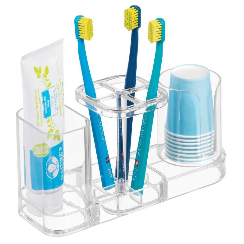 mDesign Plastic Bathroom Countertop Toothbrush Storage Organizer Stand, 5 of 10