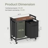 2&3-Bag Laundry Sorter Hamper with Removable Waterproof Bags and Shelf, Rolling Wheels or Adjustable Feet,22.4-25.8 Gal Storage Organizer - 2 of 4