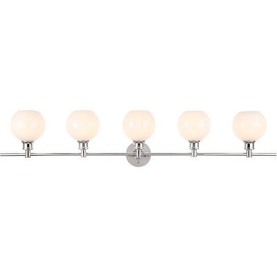 Elegant Lighting Collier 5 light Chrome and Frosted white glass Wall sconce