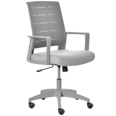 Vinsetto Mesh Home Office Chair Swivel Desk Task Computer Chair with Lumbar Back Support Adjustable Height Arm Grey