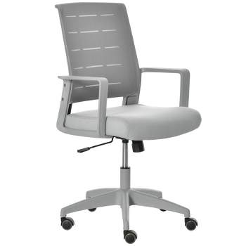 Vinsetto Mid-Back Home Office Chair, Task Computer Desk Chair with Lumbar Support and Adjustable Height, gray