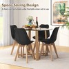 Tangkula 5 PCS Dining Table Set for 4 w/ Solid Wood Legs Tempered Glass Tabletop Modern Black - 3 of 4