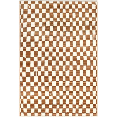 Nuloom Dominique Abstract Checkered Fringe Area Rug