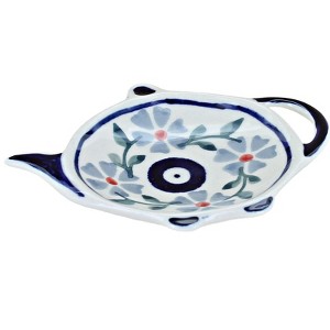 Blue Rose Polish Pottery P094 Manufaktura Teabag Holder - 1 of 2