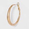 Worn Gold Hoop Post and Hinge Earrings - Universal Thread™ Gold - image 2 of 2