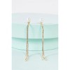 Slickblue Women's Jewelry, Gold/Silver Drop Earrings with Pearl & Rhinestone Ear Jackets, Convertible Style, 3.5" - 4 of 4
