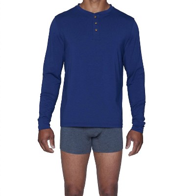 Men's Long Sleeve Henley - wood