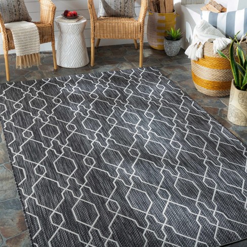 Hauteloom Aldford Denim Blue Trellis Outdoor Carpet : Target