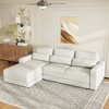 VYNXARIA U_STYLE L-shaped Modular Sectional Sofa with Removable Back Cushions and 3 Pillows, Suitable for Living rooms, Offices, and Apartments - 2 of 4