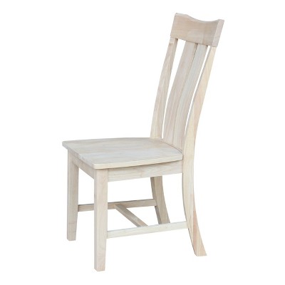 Ava White Wood High Slat Back Dining Chairs, Set of 2