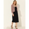 INSPIRE CHIC Women's Cropped Lapel Long Sleeve Fluffy Faux Fur Jackets - 2 of 4
