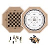 The Rustik Oven: 3-In-1 Deluxe Crokinole, Checkers & Chess W/ Wooden Playing Board & Components - 2 of 4