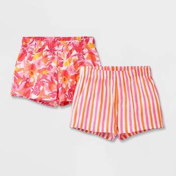 Girls' 2pk Pajama Shorts - Cat & Jack™ Pink/Orange