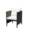 Maggift Modern Design Patio Decorative Chair with Upholstered Rattan Seat for Patio, Terrace, Brown, 22.5"*23"*25" - 4 of 4