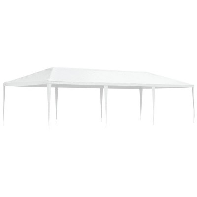 vidaXL White Party Tent, Iron-Frame Outdoor Canopy, UV- and Water-Resistant PE Material, Garden Gazebo, 29.5'x13.1'x8.9' Size