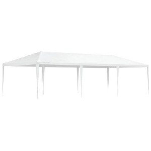 vidaXL White Party Tent, Iron-Frame Outdoor Canopy, UV- and Water-Resistant PE Material, Garden Gazebo, 29.5'x13.1'x8.9' Size - 1 of 4