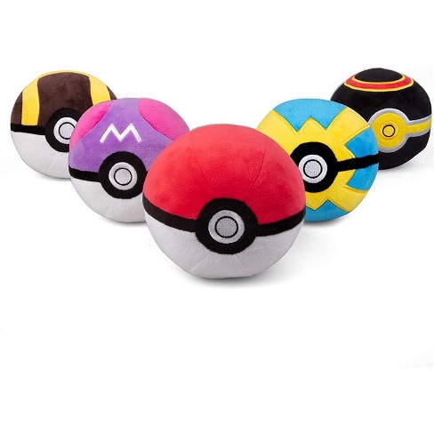 Jazwares Pokemon Pokeball Plush Toys Includes Poke Master Ultra Quick Luxury Ball 4 Set Of 5 Target