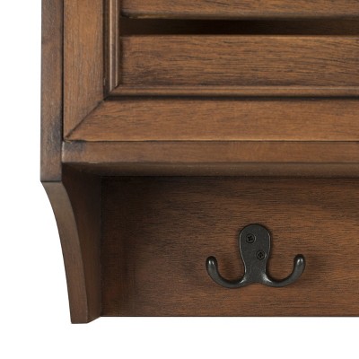 Honey Brown Transitional 3-Drawer Wood Wall Rack